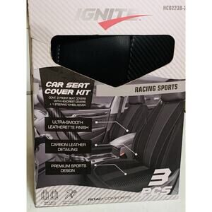 Ignite Car Seat Cover Kit 3 Pcs Racing Sports Seat Cover Kit New in Box